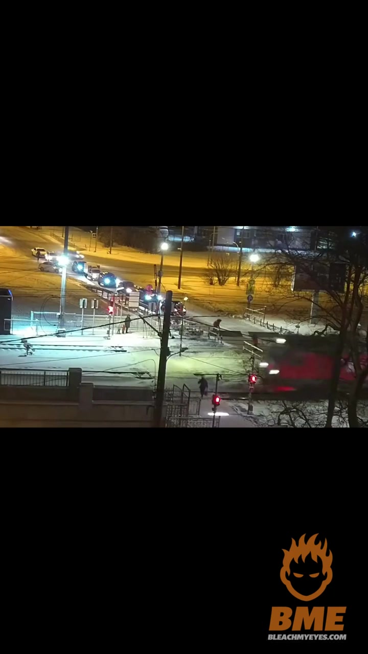 Woman Fails To See A Speeding Train Approaching The Crossing