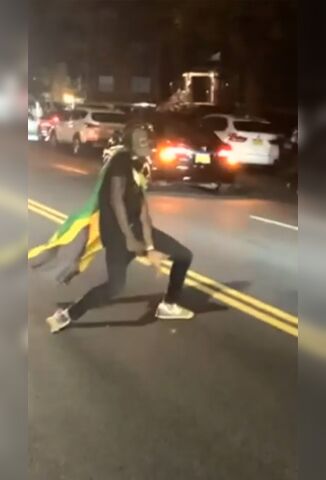 Guy Dancing In The Street Becomes A Hood Ornament