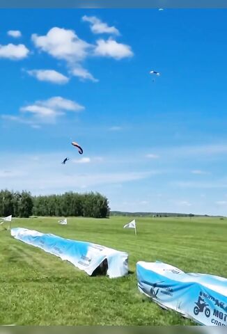 Skydiver Has A Very Hard Landing