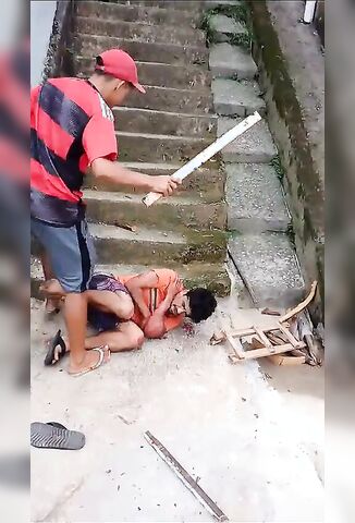 Brutal Stick Beating Punishment In The Favelas