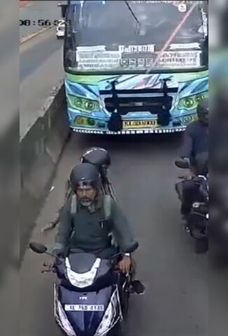 Unsuspecting Couple On A Moped Crushed To Death By Bus