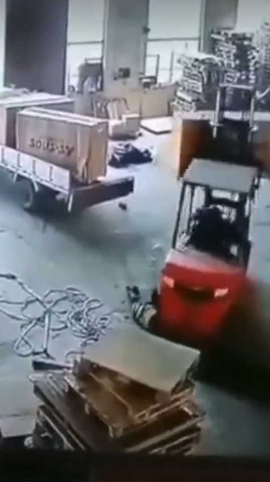 Man Gets Smeared Into The Factory Floor By His Own Forklift