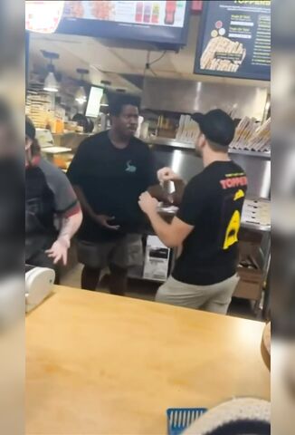 Customer Fights Staff In Toppers