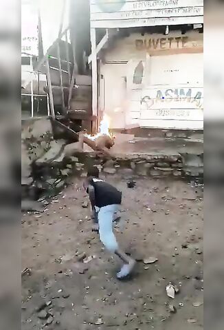 Angry Mob Stone And Burn A Suspected Thief