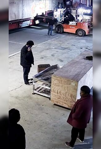 Moped Riders Slam Into Forklift Arms At Neck Height