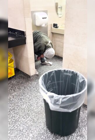 Random Dude Drying His Ass In The Bathroom