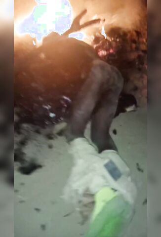 Thief With His Pants Around His Ankles Burned On The Bonfire