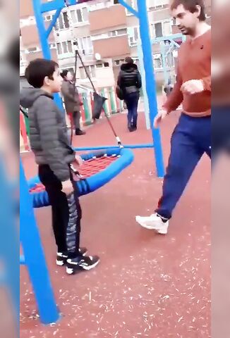 Father Attacks His Kids Bully In The Playground