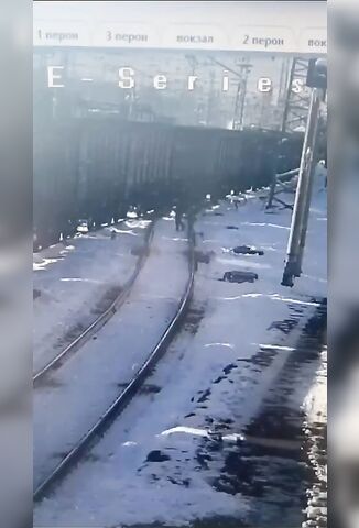 Unhappy Man Lays His Head On The Tracks For A Passing Train To Finish