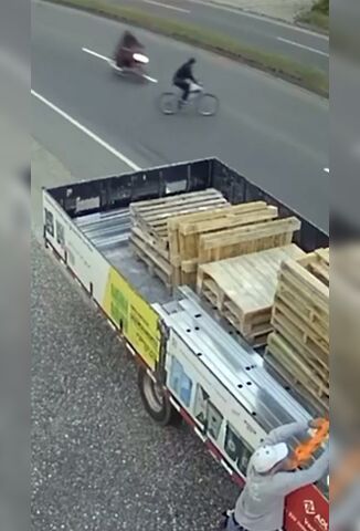 A Cyclist With Really Bad Timing