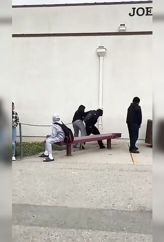 Kid Starts Stabbing Girl During High School Fight