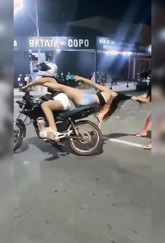 Girl Pulled Off A Motorbike By Her Hair And Beaten