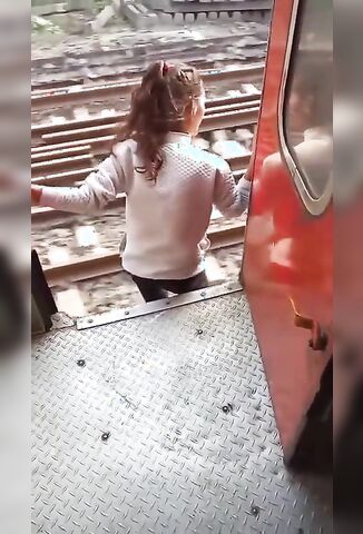 Woman Gets Off At Her Stop A Little Too Early