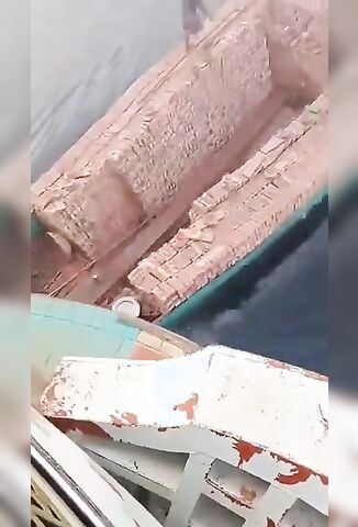 Workers Boat Full Of Bricks Sunk By A Passing Bigger Boat