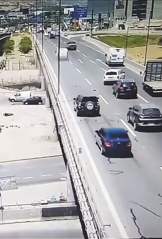 Unlucky Biker Flies Off The Overpass To His Death