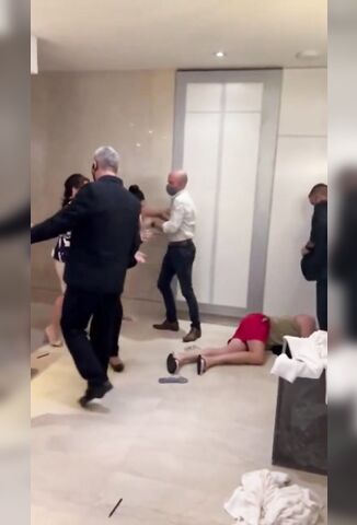 Girl Lays Hands On A Man And Her Boyfriend Gets Knocked Out In Return