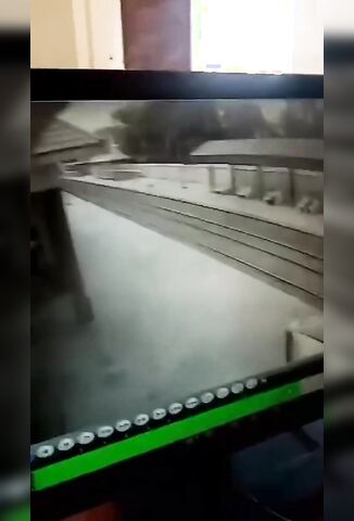 Young Egyptian Girl Walks In Front Of A Speeding Train