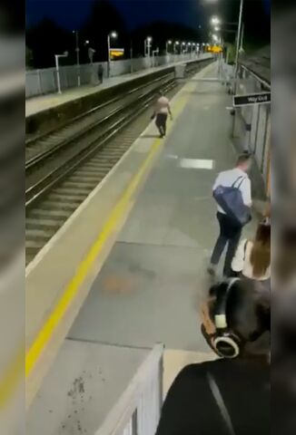 Fat Shirtless Drunk Dude Wants To End His Life Under A Train