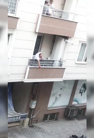 Angry Man Throws A Pot At Relatives And Proceeds To Fall Off His Balcony