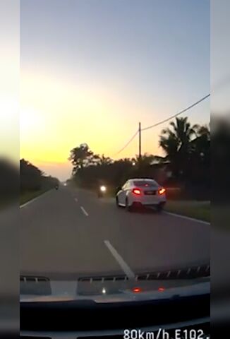 Speeding Car On The Wrong Side Of The Road Hits Biker Killing Him Instantly