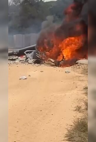 Brazilian Pilot Burning Alive After Crashing After Take-off