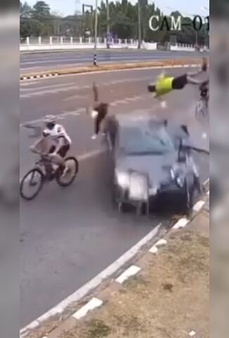 Cyclists Absolutely Destroyed By Out Of Control Car