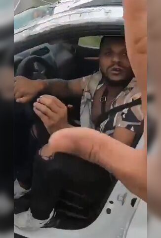 Mayhem On The Streets When Car Driver Fights Back