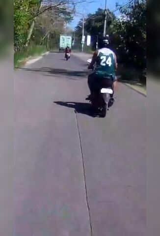 Biker Following A Truck Too Close Ends Up Faceplanting Another