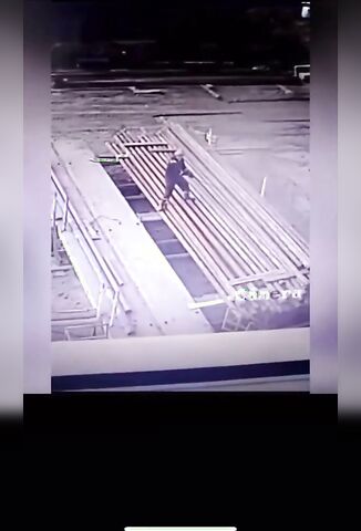 Steel Pipe Rolls Into Workers Head