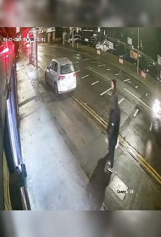 Man Crossing The Road Loses His Friend In High Speed Impact