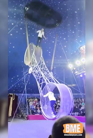 Circus Wheel Of Death Lives Up To Its Name When Performer Falls