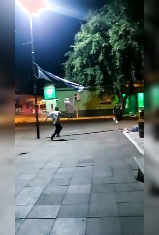 Man Shot Down Dead In The Street Running Away