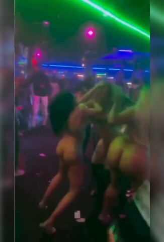 Half Naked Strippers Having A Disagreement Over Money