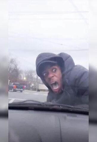 Crazed Girls Won't Slow Down To Let Guy off Their Windshield