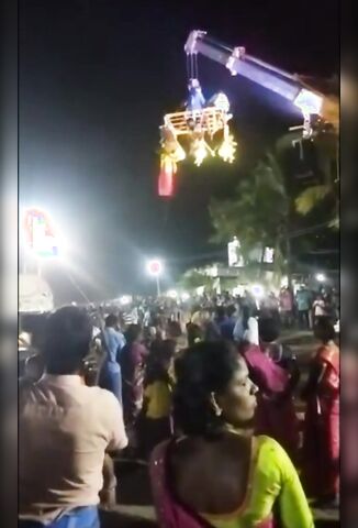 Indian Celebration Using A Construction Crane Fails Killing Five