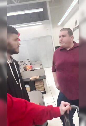 Dude Plays It Cool When Fat Dude With Funny Eye Gets Pissed