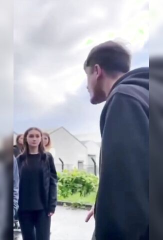 Scottish Guy Threatening Kids Suddenly Realises He's Being Filmed