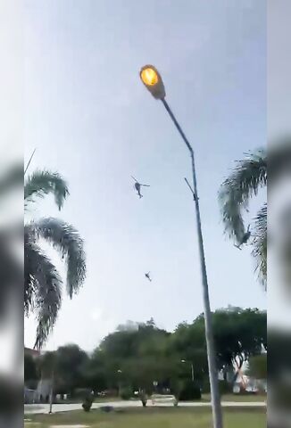 Military Helicopters Collide Mid Air In Malaysia