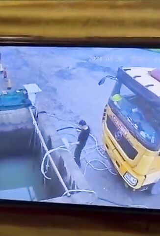Man Tries To Stop A Twenty Tonne Truck With His Bodyweight And Pays The Price