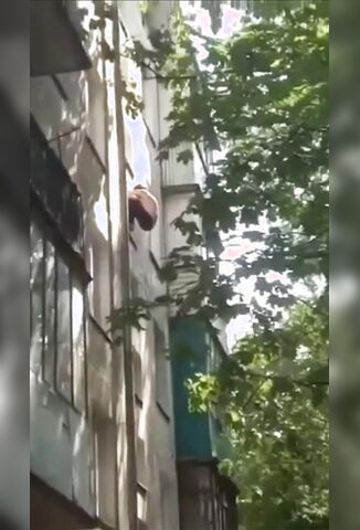 Man High On Drugs Tries To Climb A Building With Bone Breaking Results