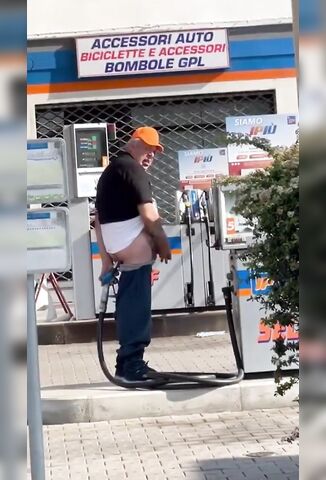 Man Sticks Gas Pump Nozzle Up His Ass Then Jerks Off