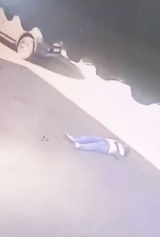 Girl Fighting In The Street Falls Under Passing Trucks Wheels