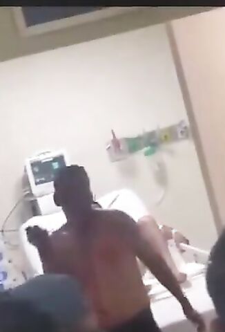 Crazed Man In Hospital Stabs His Neck Multiple Times