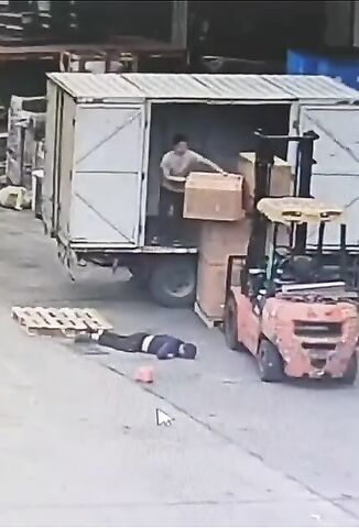 Worker Falls Off Forklift Truck And Snaps His Neck