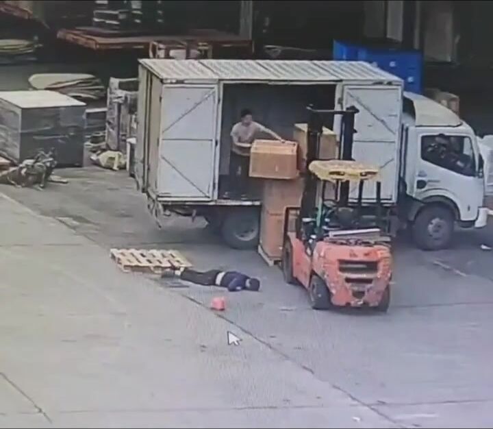 Worker Falls Off Forklift Truck And Snaps His Neck