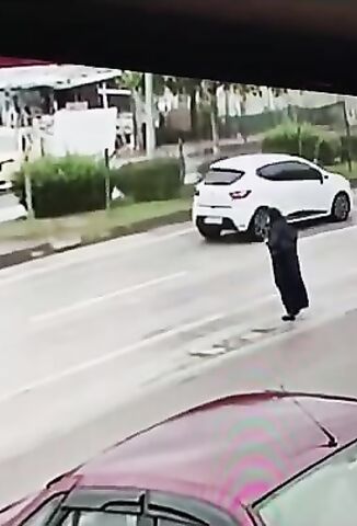 Woman In Black Forgets How To Cross The Road