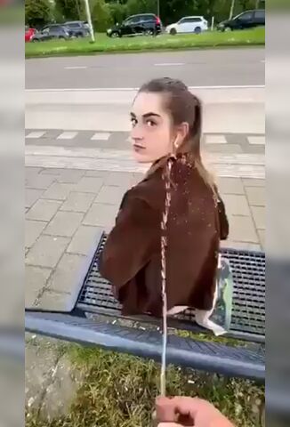 Migrant Gives A Golden Shower To A Girl Sitting On A Bench In France