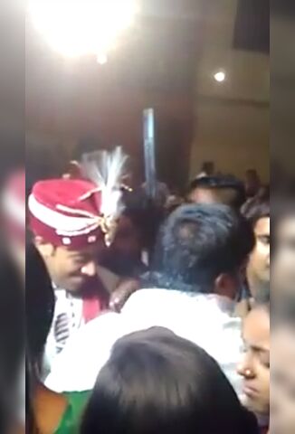 Indian Celebration Leaves The Grooms Head With A Hole