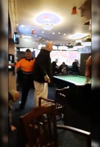 Big Bald Brit Gets Bottled In English Boozer Brawl