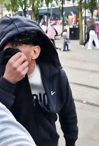 Annoying Migrant In Manchester Gets Put In His Place By Youtubers Bodyguard